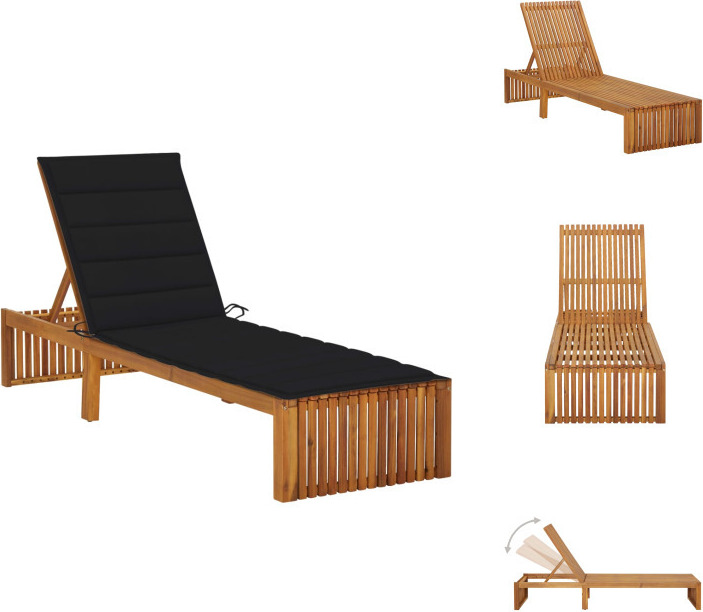 vidaXL Lehátko s vankúšom z masívneho dreva akácie - Lehátka