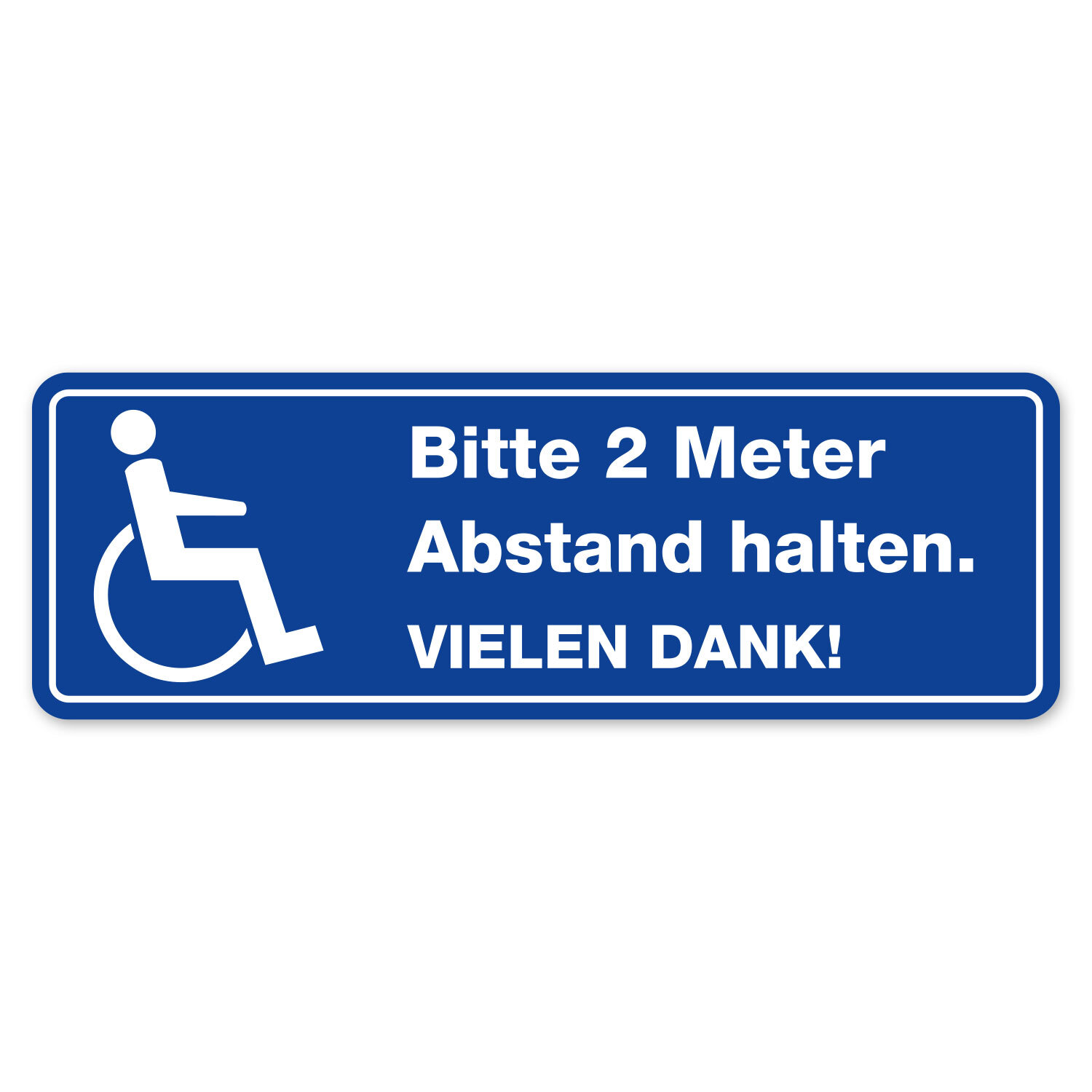 easydruck24de iSecur Aufkleber Bitte 2 Meter Abstand halten I 30 x 10 cm I UV- und wetterfest I Waschanlagen-geeignet I Aufkleber für Rollstuhl-Fahrer Fahrdienst I hin386 hin_386