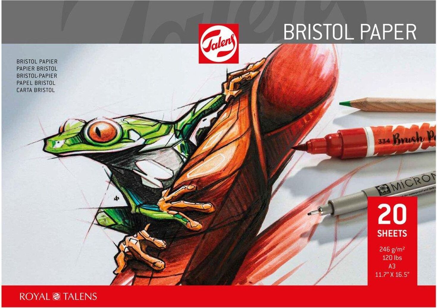 Royal Talens Talens - Bristolpapier, 250 g/m², 29,7 x 42 cm (A3)