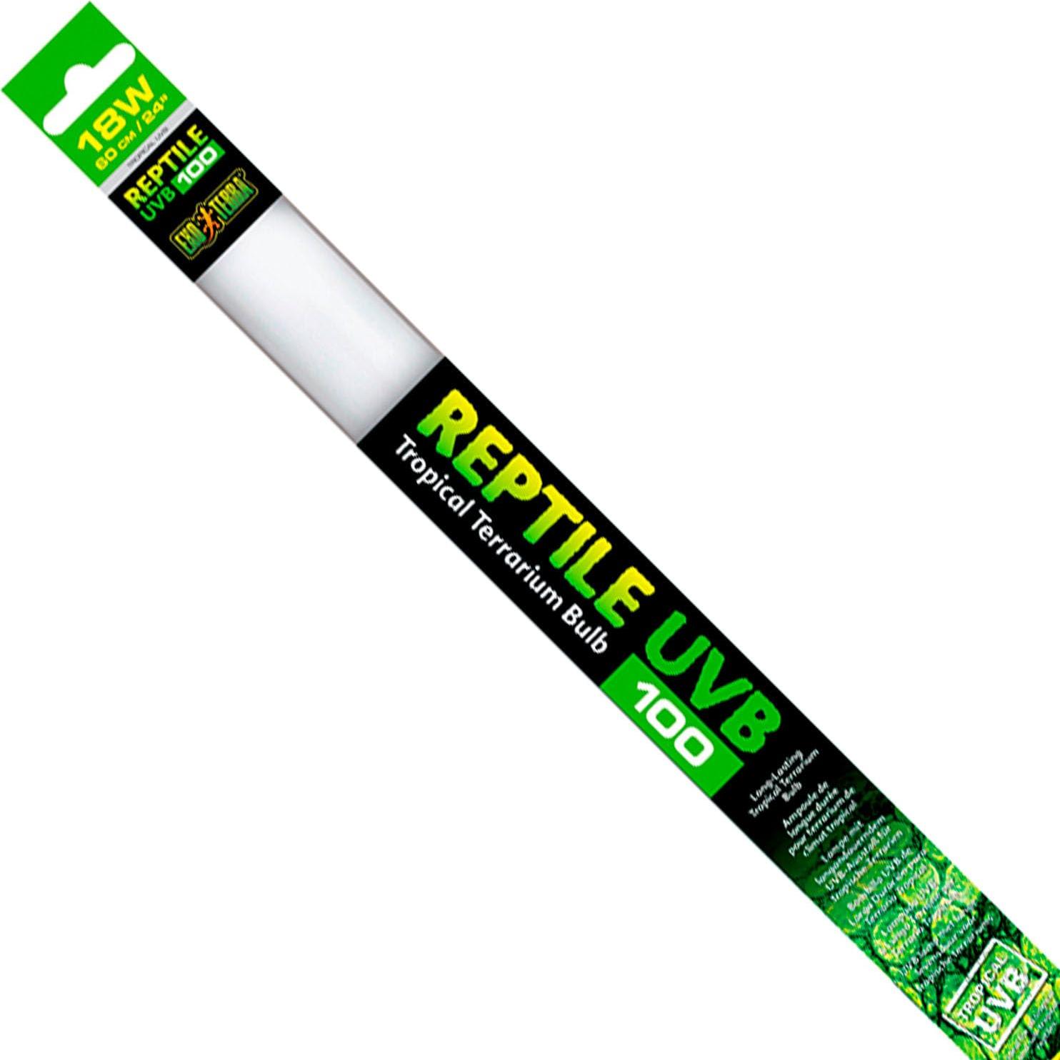 Exo Terra Reptile UVB 100, ideal für alle tropischen und subtropischen Reptilien, Leuchtstoffröhre T8, 25W, 75cm Reptile UVB100 T8