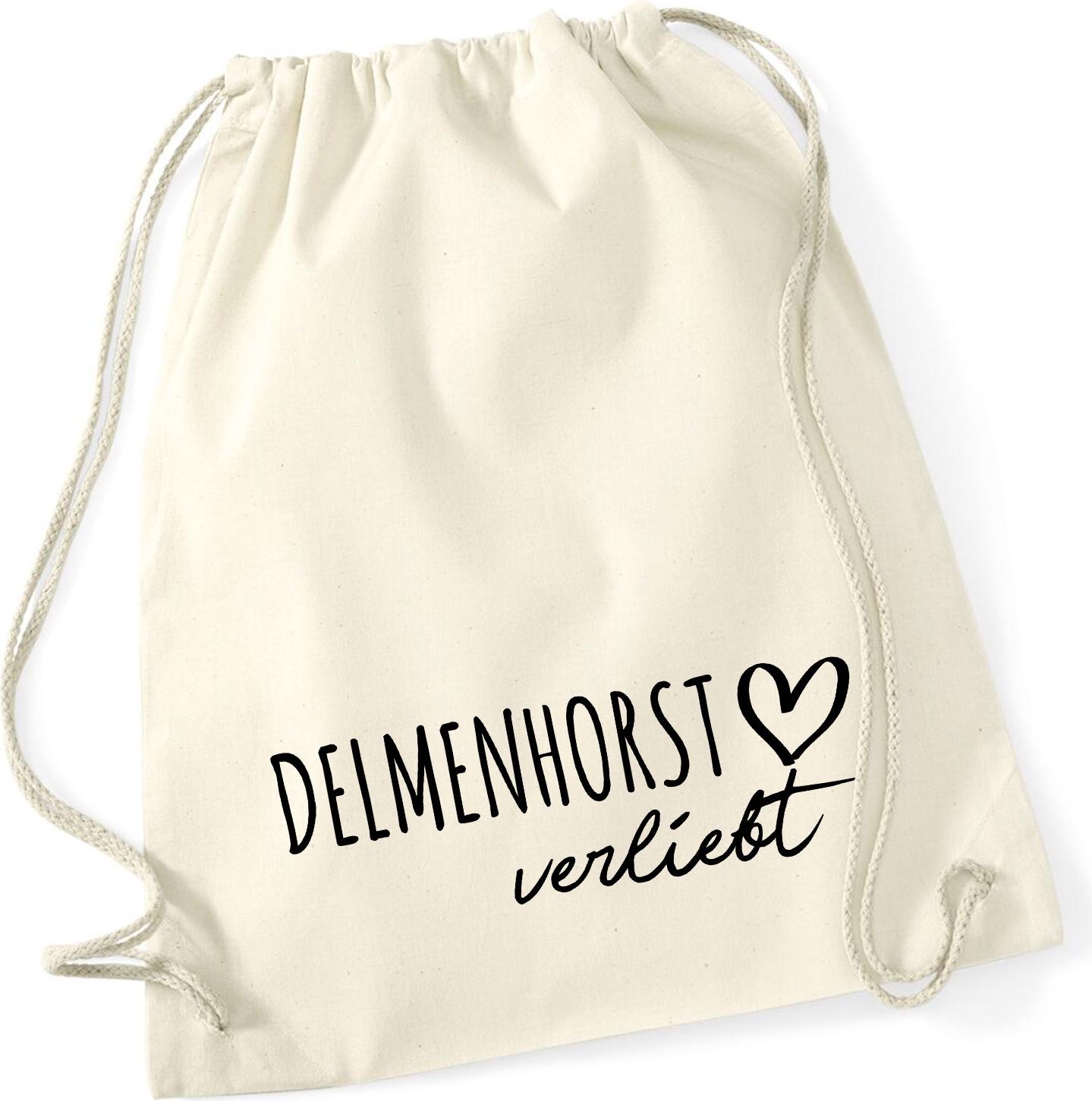 Hellweg Druckerei Huuraa Rucksack Delmenhorst verliebt Geschenk 12 Liter Natural Baumwolle Delmenhorst Accessoire 5217TB-NAT