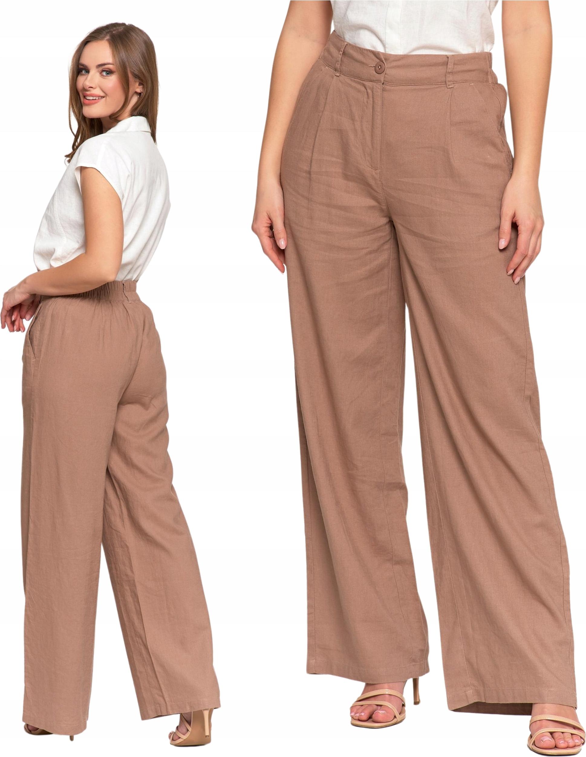 Moraj | Elegante Damen Leinenhose - Hochbund - Größe M - Modisch - Weit