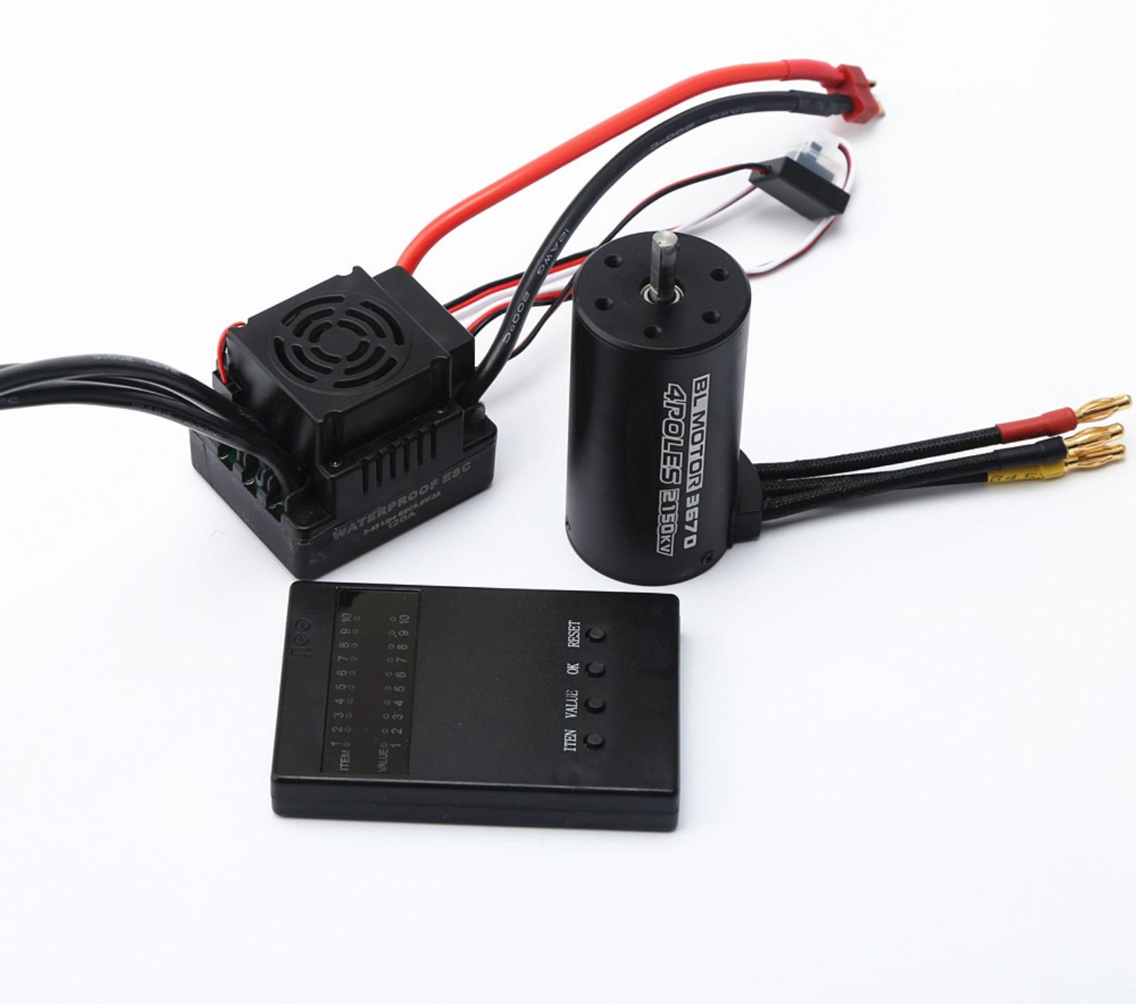 Lixada Wasserdichter 3670 2150KV buerstenloser Motor 120A buerstenloser ESC-Programmierkarten-Combo-Satz fuer 1/8 ferngesteuertes Auto