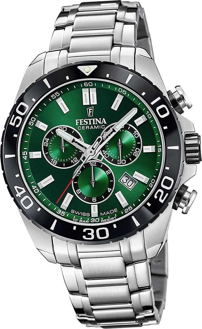 Festina pánske hodinky z ušľachtilej ocele strieborné Festina Swiss made náramkové hodinky D2UF20042/3