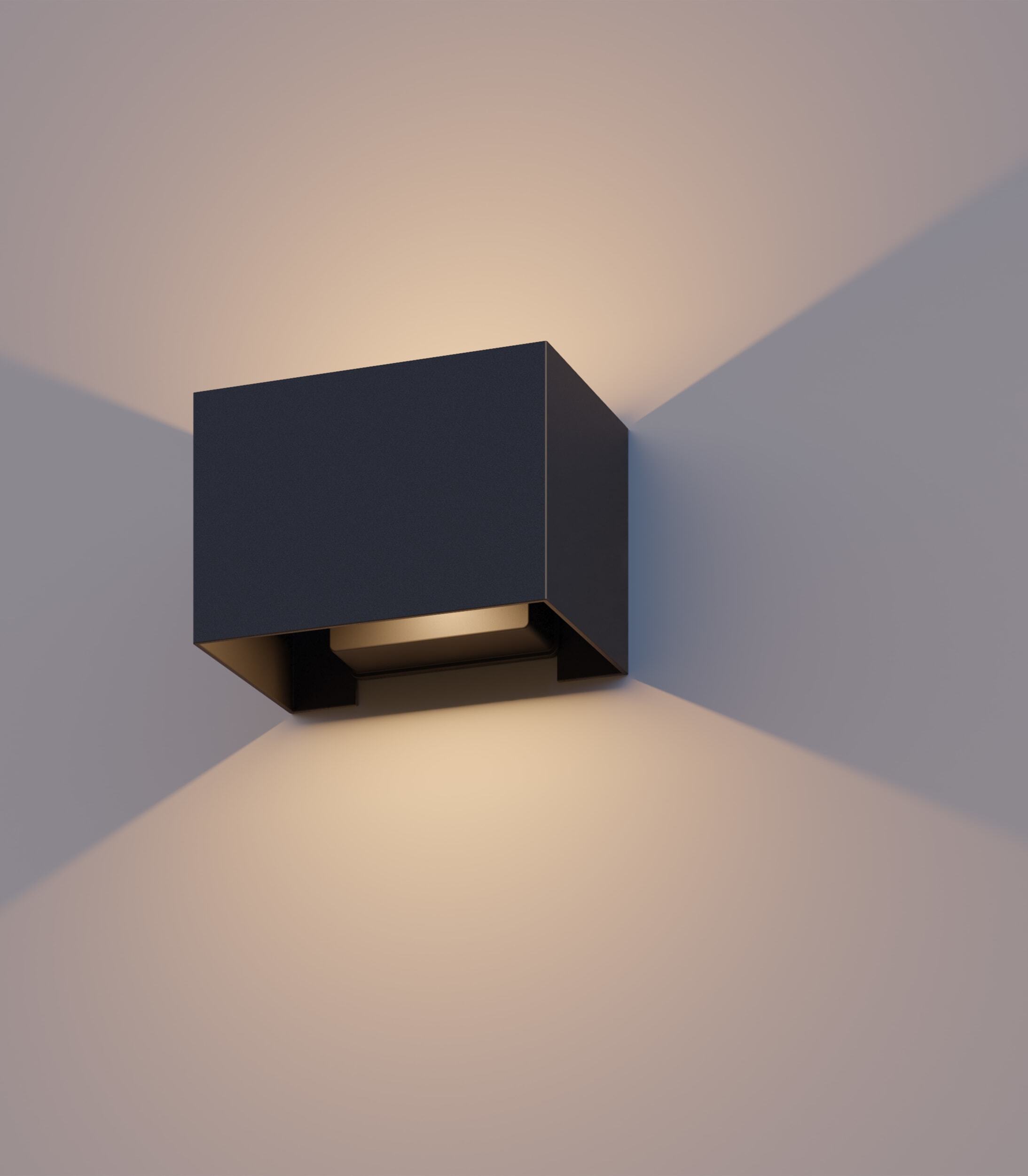 Calex Venice Wandleuchte, für Außen & Innen, warmweißes Up & Down Licht, einstellbarer Lichtstrahl, wasserdicht, Schwarz 7001000600