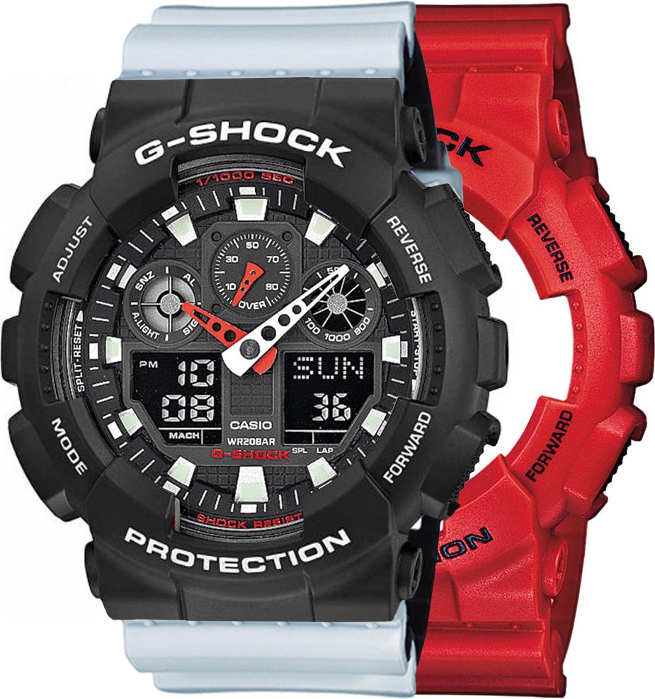 Casio G-Shock SET GA-100B-4AER hodinky + BEZEL 10508136 + BAND 10527469 20BAR