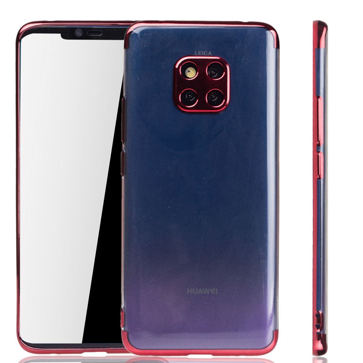 Puzdro na mobilný telefón pre Huawei Mate 20 Pro Red - Clear - TPU silikónový zadný kryt v transparentnej červenej farbe