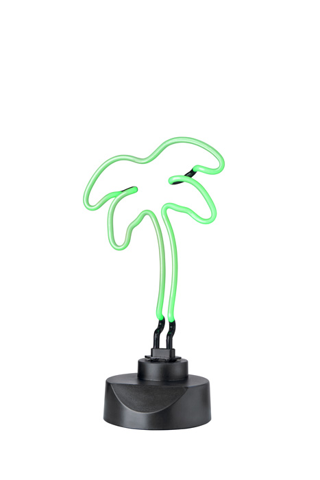 SOMPEX Neonlampe Palme grün Deko Tischlampe 14x20x36cm 44124