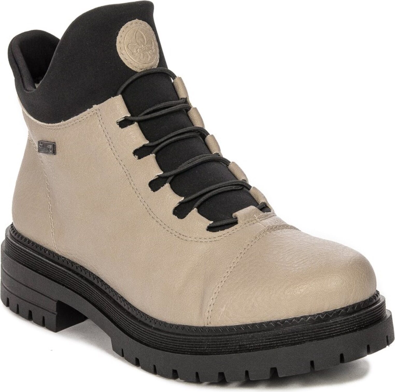 Rieker Donna Stivaletti 78538 Allacciati - Sintetico, Tacco Piatto 3,3 Cm