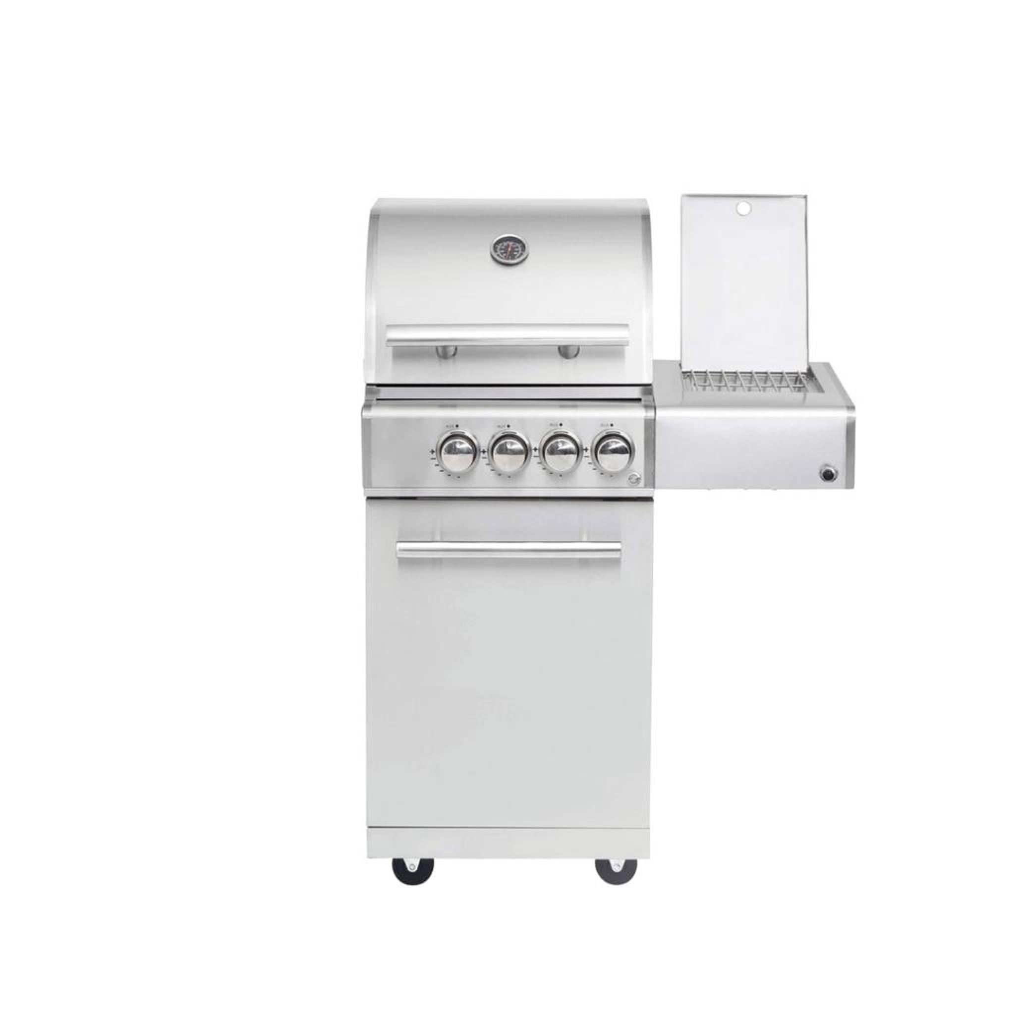 Plynový gril ALLGRILL CHEF S z nehrdzavejúcej ocele, modulárny základný model 2 horáky, bočný horák, zadný horák (500902)