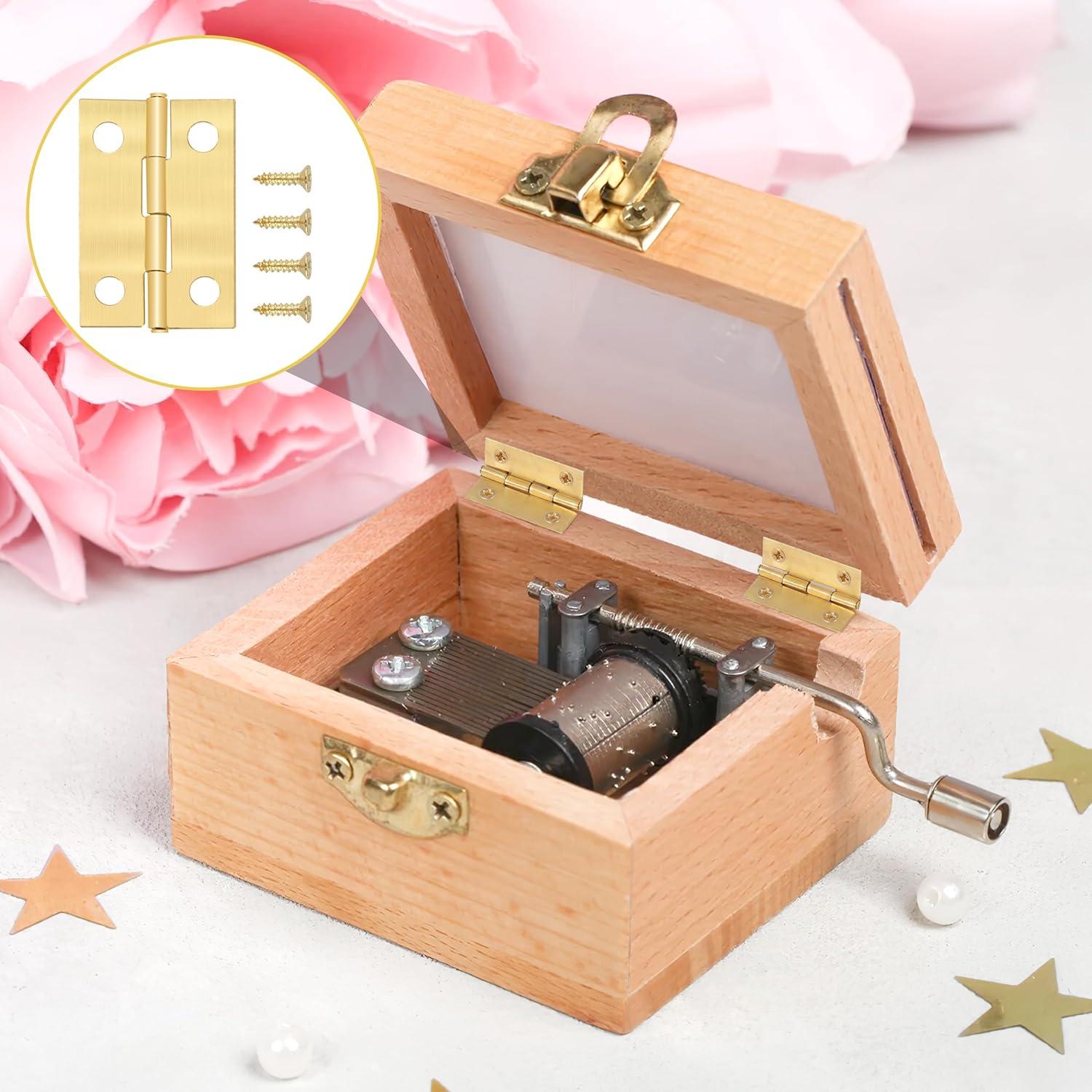 Markenlos Metallscharniere mit 240 Schrauben für Spielzeugschrank, 24 x 16 mm, 50 Stück, goldfarben