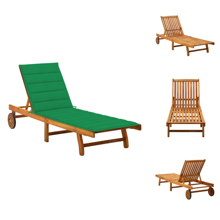 vidaXL Lehátko s vankúšom z masívneho dreva akácie - Lehátka