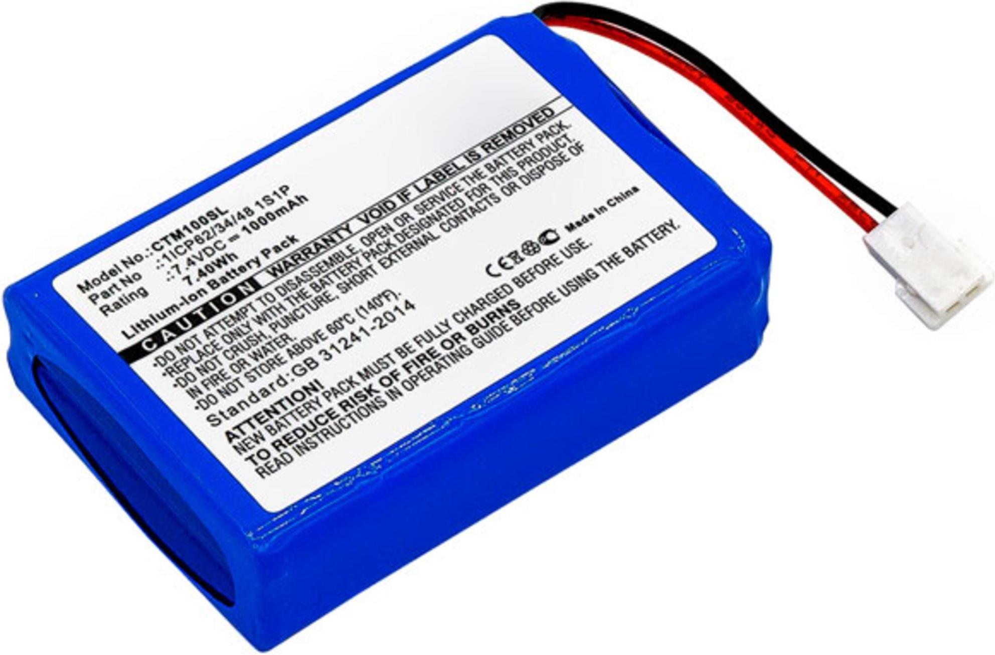 subtel 1x Akku für Zahlungsterminal / POS Kompatibel mit CTMS Eurodetector, 1ICP62/34/48 1S1P - (1000mAh, 7.4V) 922476