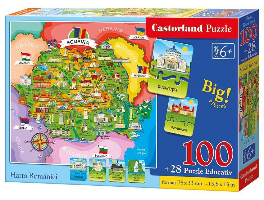 Castorland Lernpuzzle: Karte von Rumänien E166 WLP-Castorland-E-166