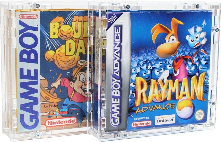 HB Präsentationssysteme oHG Verschraubtes Case aus Acrylglas für ein Nintendo Gameboy, Gameboy Advance oder Gameboy Color Spiel in/ Schutzbox / Protector / Schutzhülle / UV-Schutz / Transparent / Games - Zeigis® 100968-010