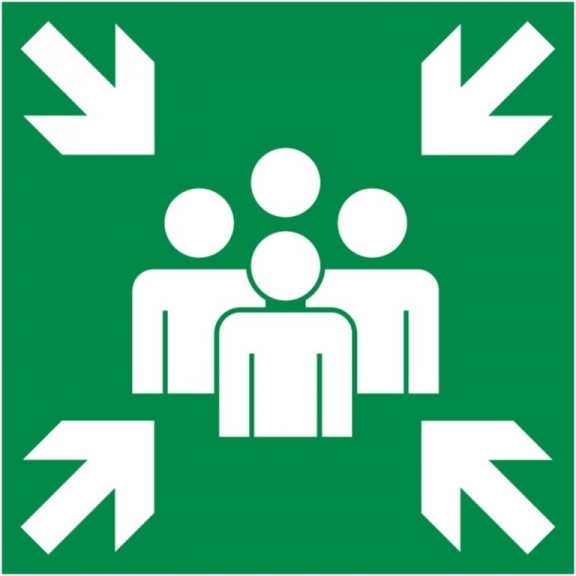 MBS FIRE Schild Sammelstelle Sammelplatz Kunststoffplatte 20x20cm