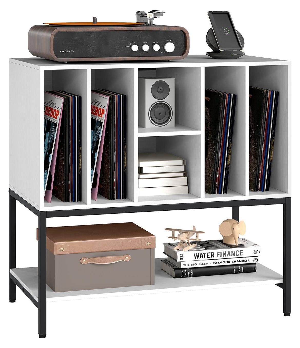 Lerliuo – Supporto Per Giradischi – Colore Bianco – Mobiletto Espositore Minimal