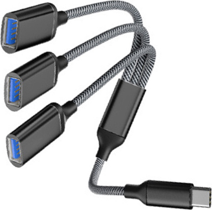 INF Rozbočovací adaptér USB typu C na 3 porty čierna