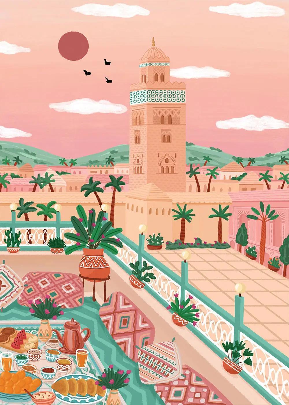 Bluebird Puzzle Bluebird Pieces & Peace - Puzzle Koutoubia mosque, Morocco - 1000 dielov 00110