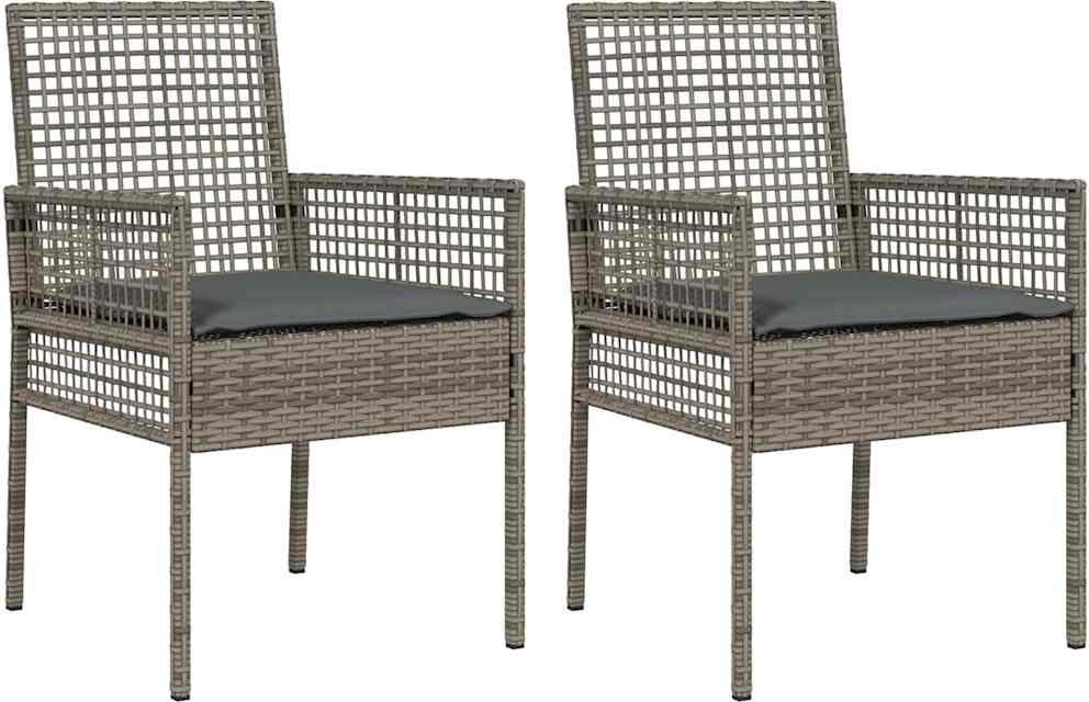 Gartenstuhl 2 pcs Grau 53 x 60 x 85 cm Poly-Rattan