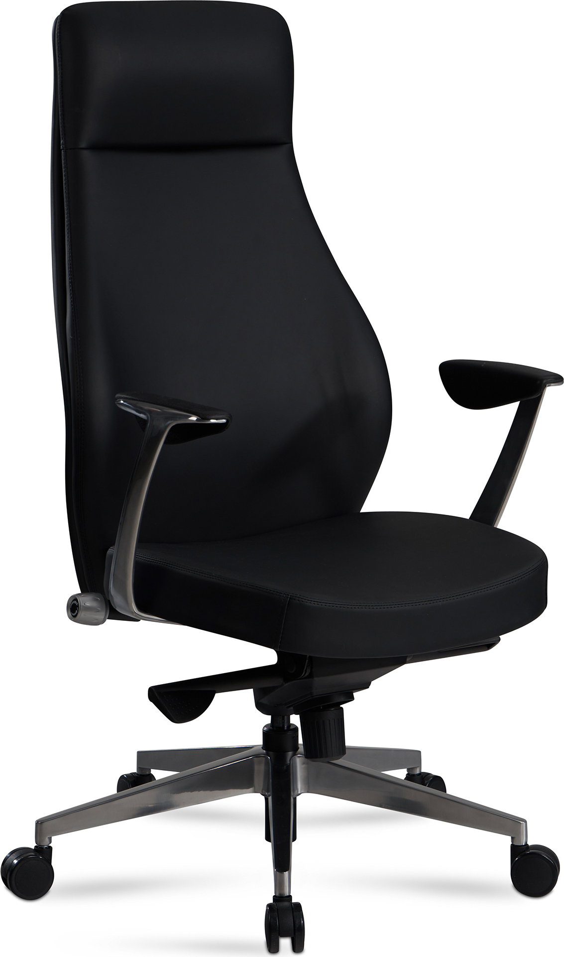 Kancelárske kreslo AMSTYLE Kancelárske kreslo z umelej kože čierne Otočné kreslo ergonomické