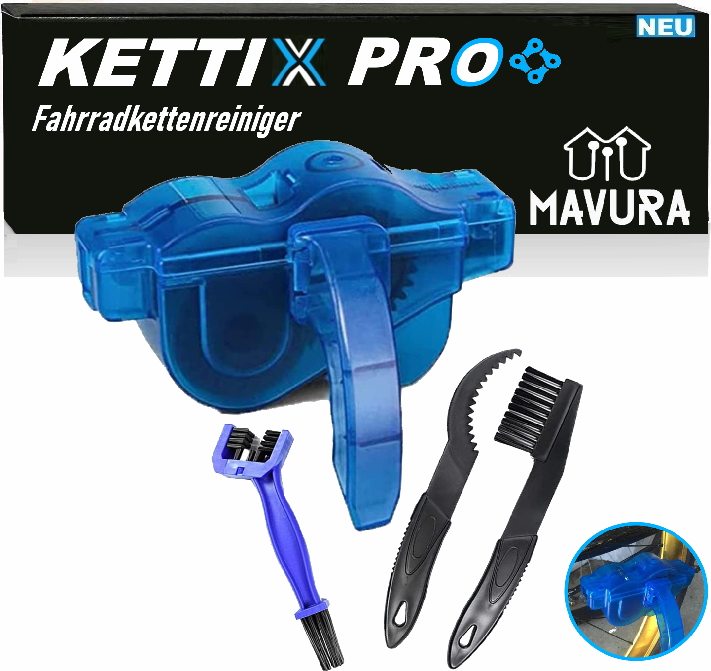 Fahrrad Kettenreiniger Set - Komplettset Für Touring, Rennrad & Mountainbike