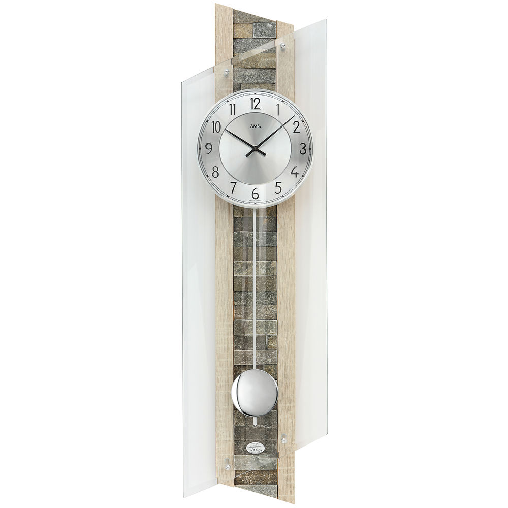 AMS Funk-Pendeluhr , Funk-Pendelwerk, 24x84x10cm, 5224