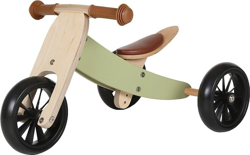 Bandits and Angels Bandits & Angels Smart Bike Laufrad Holz 4-in-1 Retro Grün ab 1 Jahr – Für Jungen und Mädchen – Laufrad aus Holz – Wendbar in Dreirad und Zweirad – Verstellbarer Sattel
