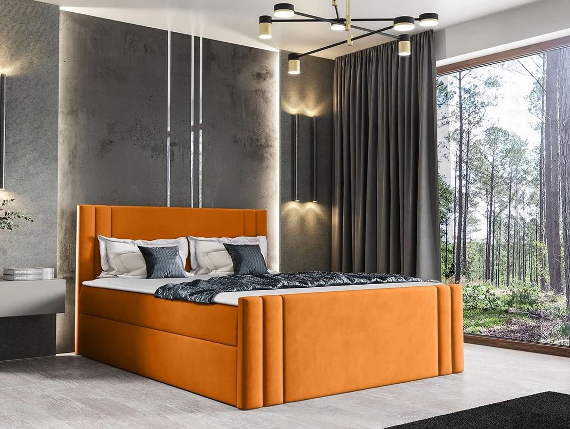 Americká manželská posteľ 180x200 VITORIA - žltá + topper ZDARMA