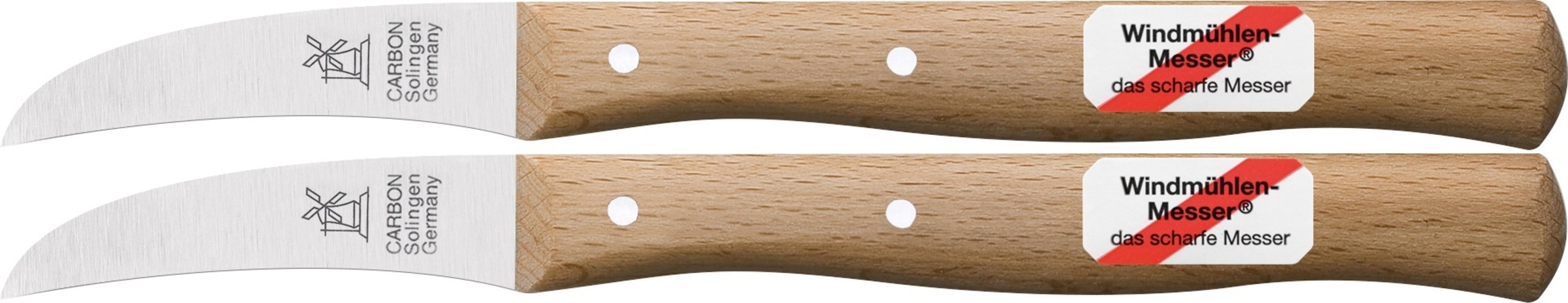 2x Schälmesser, Gemüsemesser, kleines Küchenmesser, 6 cm Windmühlenmesser Vogelschnabel