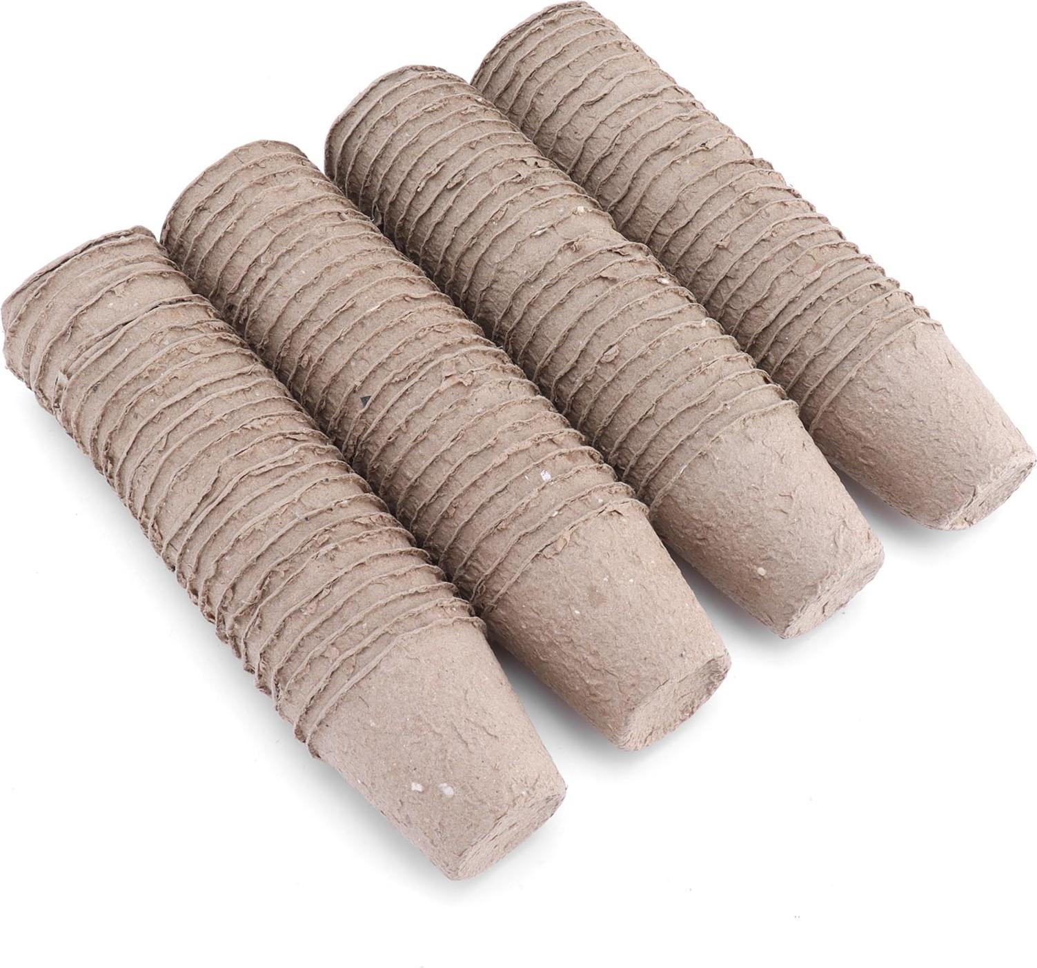 Cocosity 100Pcs 6cm Papier Torf Topf abbaubar Runde Sämling Baumschule Cup Garten Zubehör