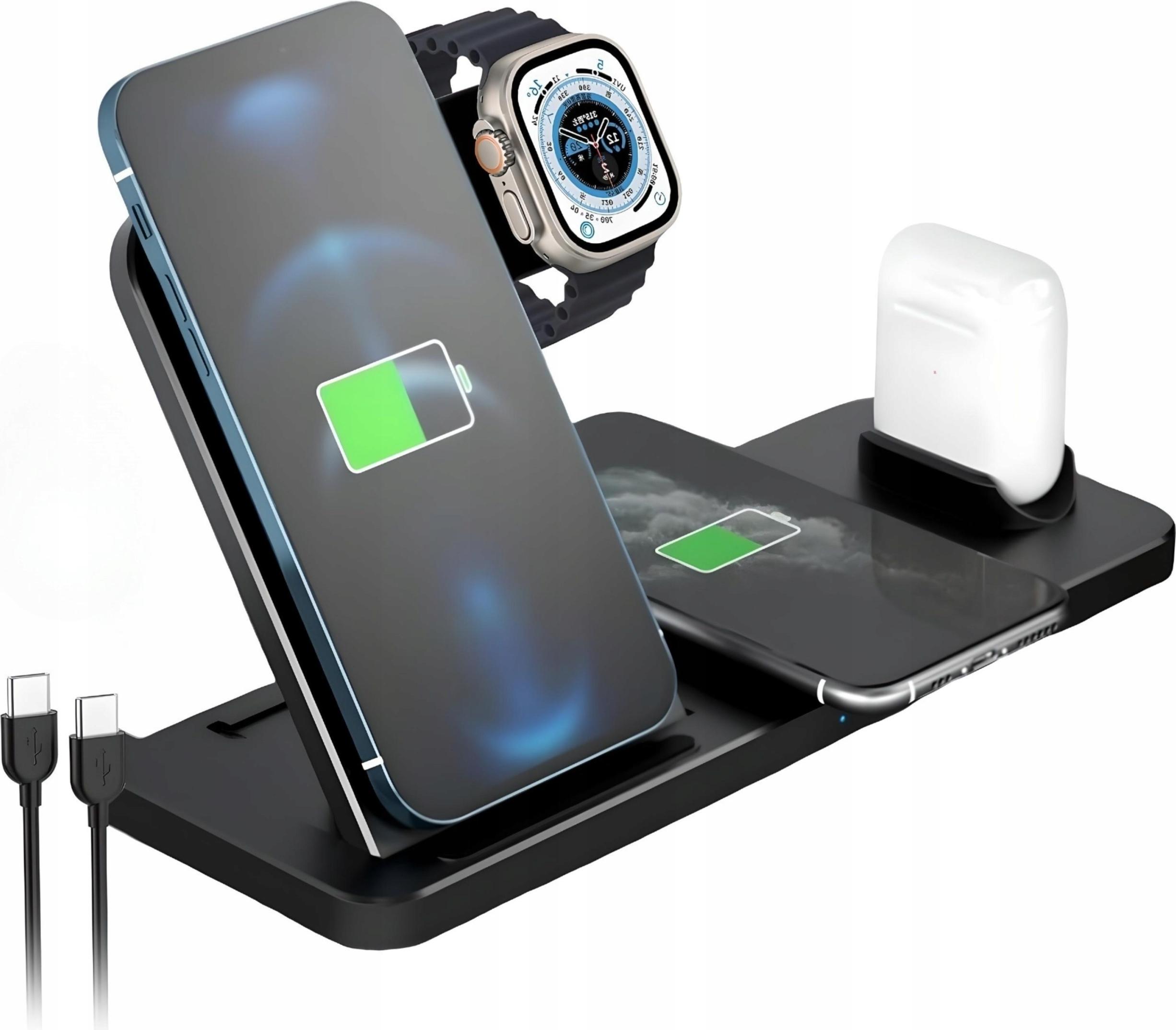 bezdrôtová indukčná nabíjačka 4 v 1 pre Apple 2x iPhone Watch AirPods QI