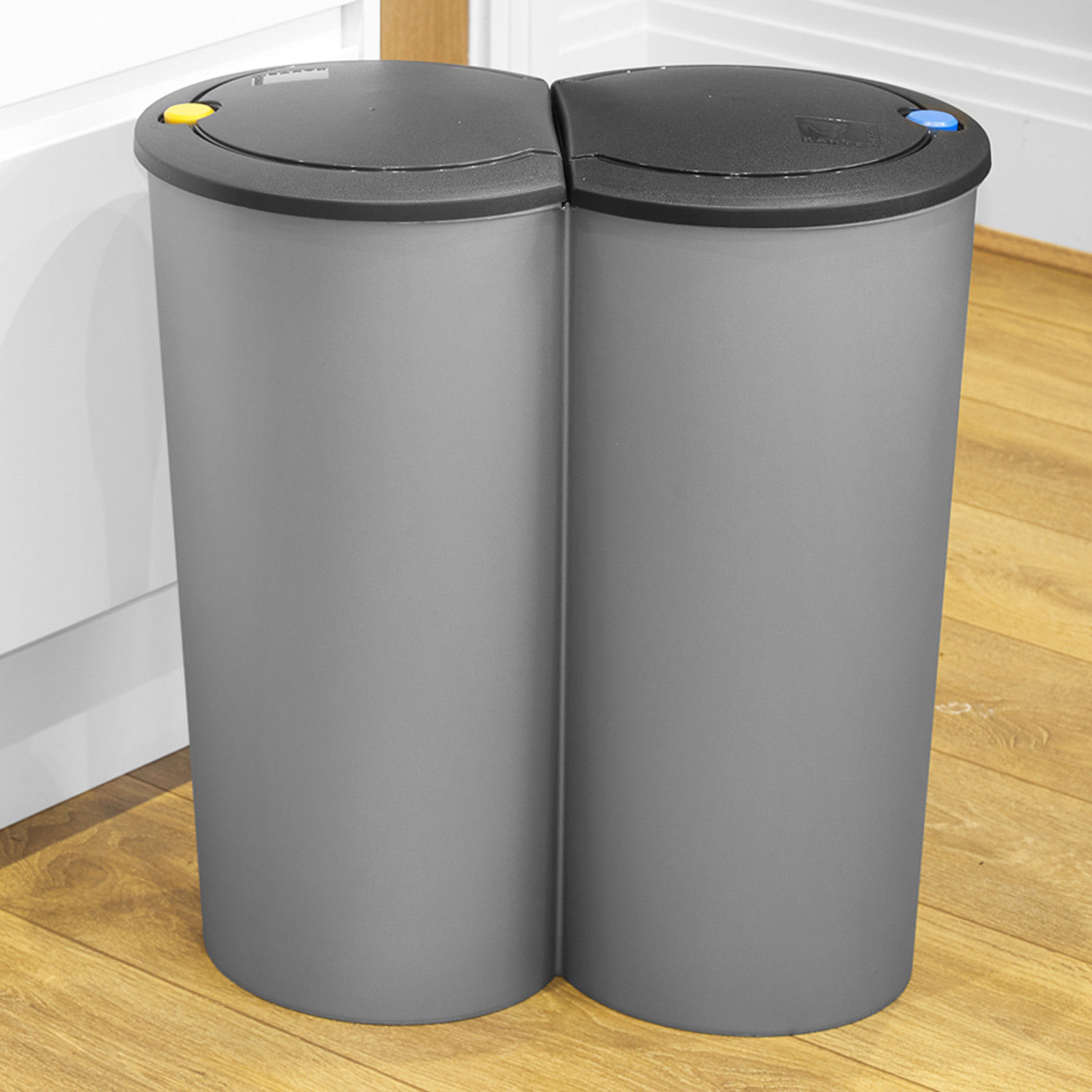 Doppel Recycling Abfall Duo Mülleimer Plastik Müll Verfügung Karton 2 X 25 Liter 
