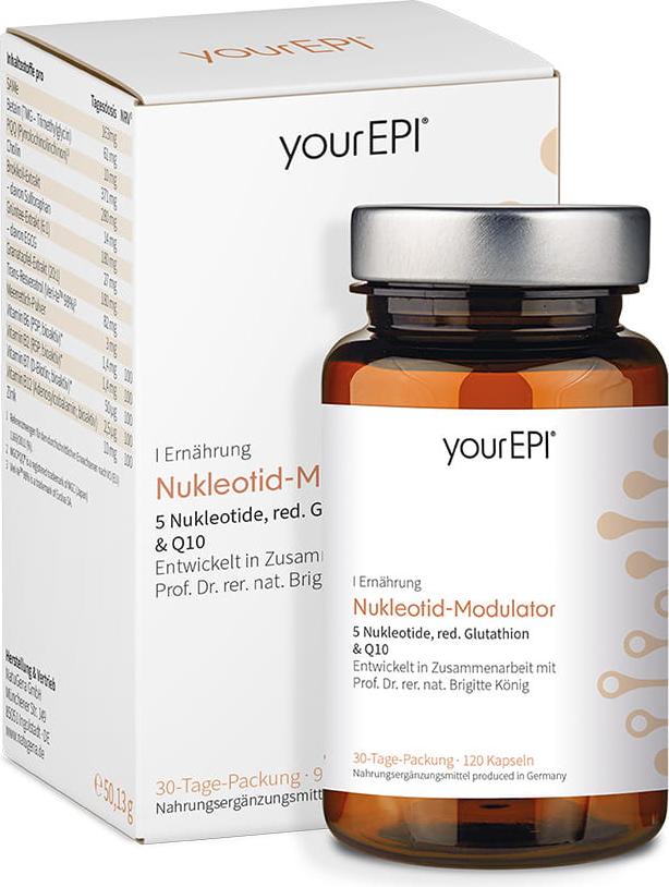 NatuGena yourEPI Nukleotid-Modulator | 120 Kapseln | 5 Nukleotide, red. Glutathion & Q10 | vegan 2300022