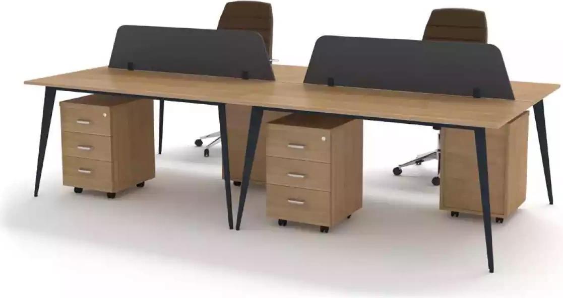 AEA Großer Brauner Schreibtisch Arbeitsplatzmöbel-Set Arbeitsplatzausstattung JVM4067282432963