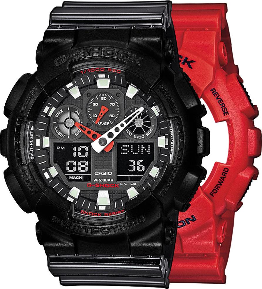 Casio G-Shock SET GA-100B-4AER hodinky + BEZEL 10523429 + BAND 10378391 20BAR