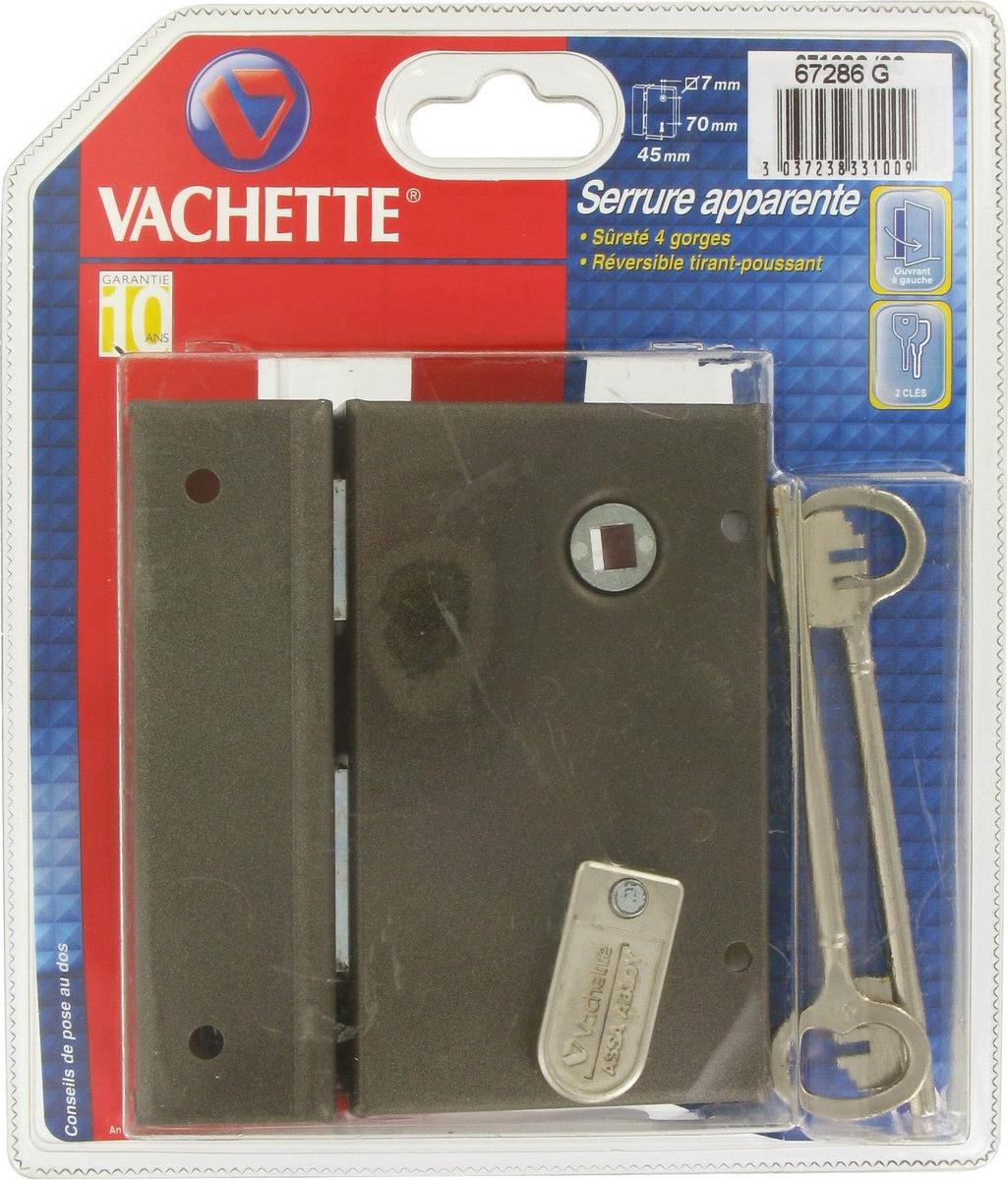 VACHETTE Vertikale Sicherheitsriegel mit Riegel 8 Rillen links
