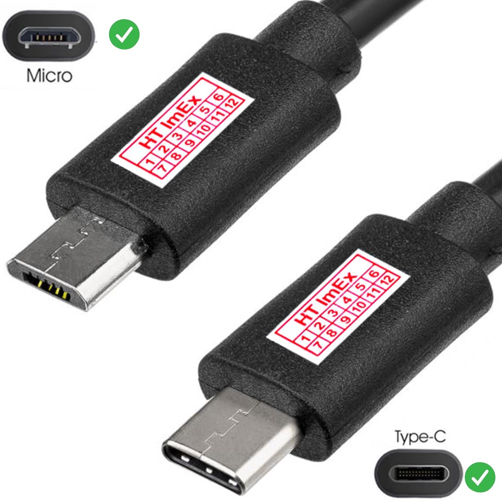 HT ImEx USB-C Typ C zu Micro USB Stecker Sync OTG Ladedatenübertragungskabel Kabel FAST