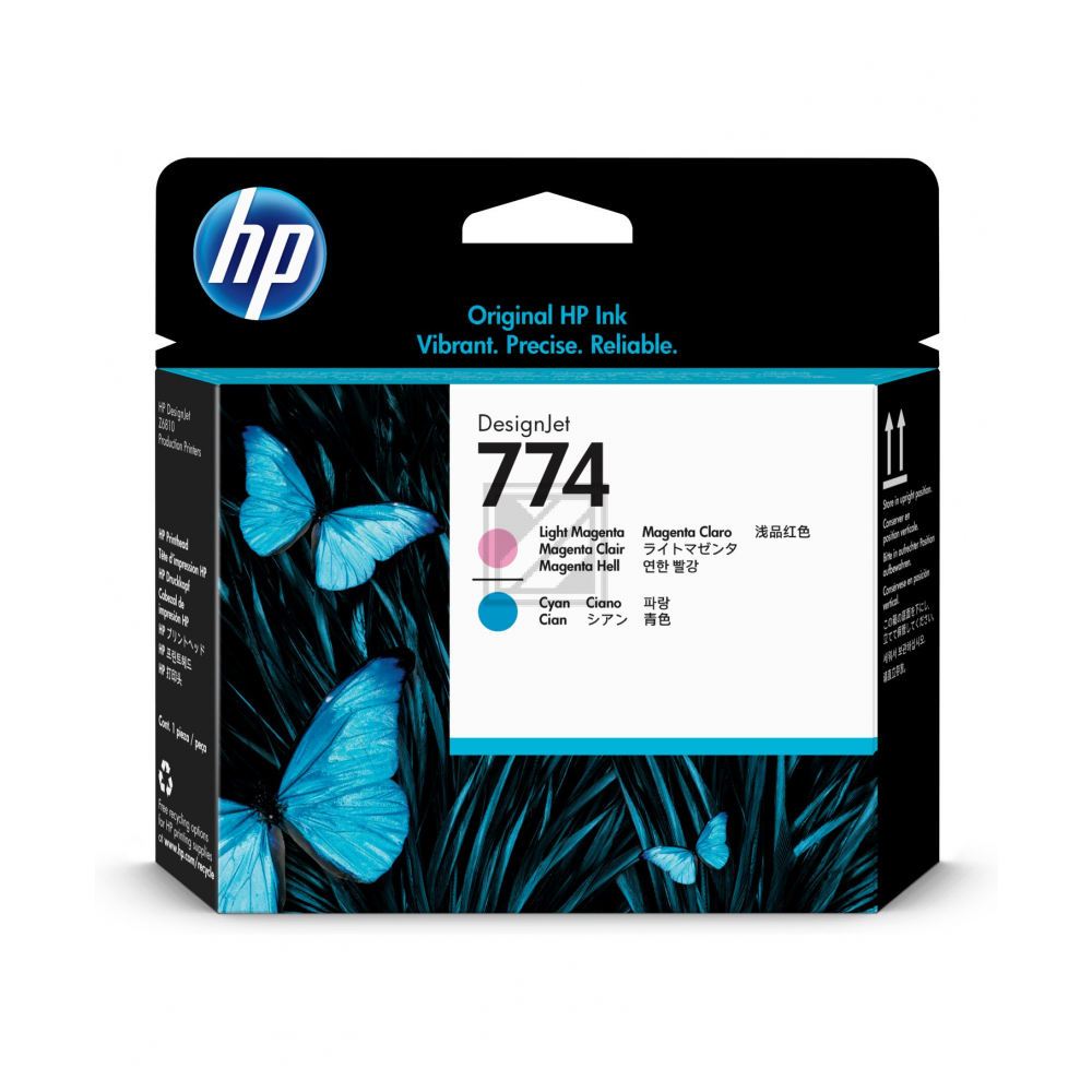 HP 774 Hell-Magenta/Zyan DesignJet Druckkopf, HP DesignJet Z6810 Produktionsdrucker-Serie, HP DesignJet Z6610 Produktionsdrucker, Thermal Inkjet, Cyan, Magenta, P2V98A, Business, Singapur