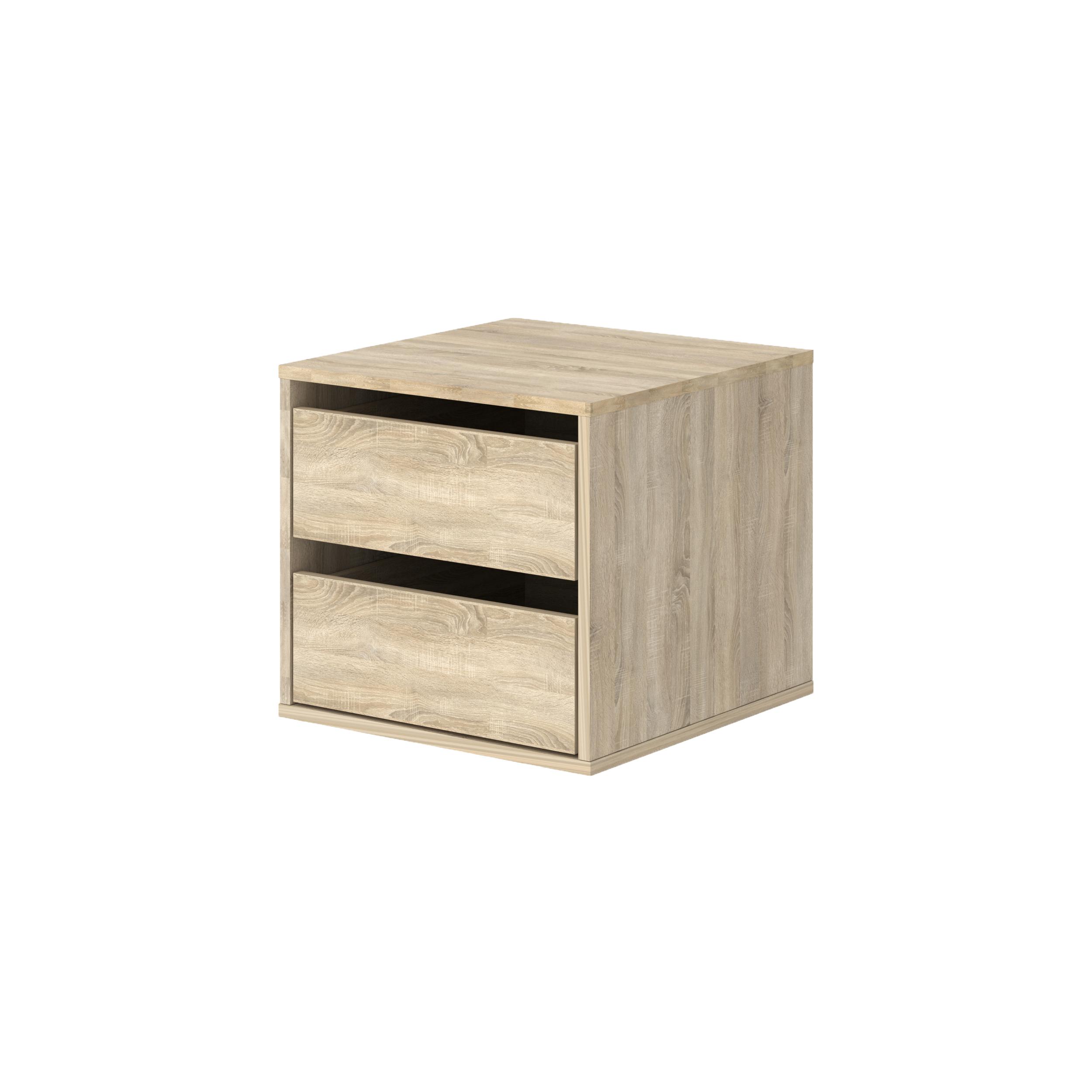 VISION PRO Kommode Sonoma 2 Schubladen – Schubladenmodul mit Vollauszug – vielseitig einsetzbar -