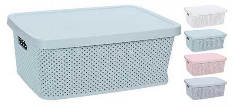 Koopman PRGA Aufbewahrungsbox mit Deckel, 27 x 27 x 15 cm, 4 Farben, verschiedene Gegenstände 101-8753