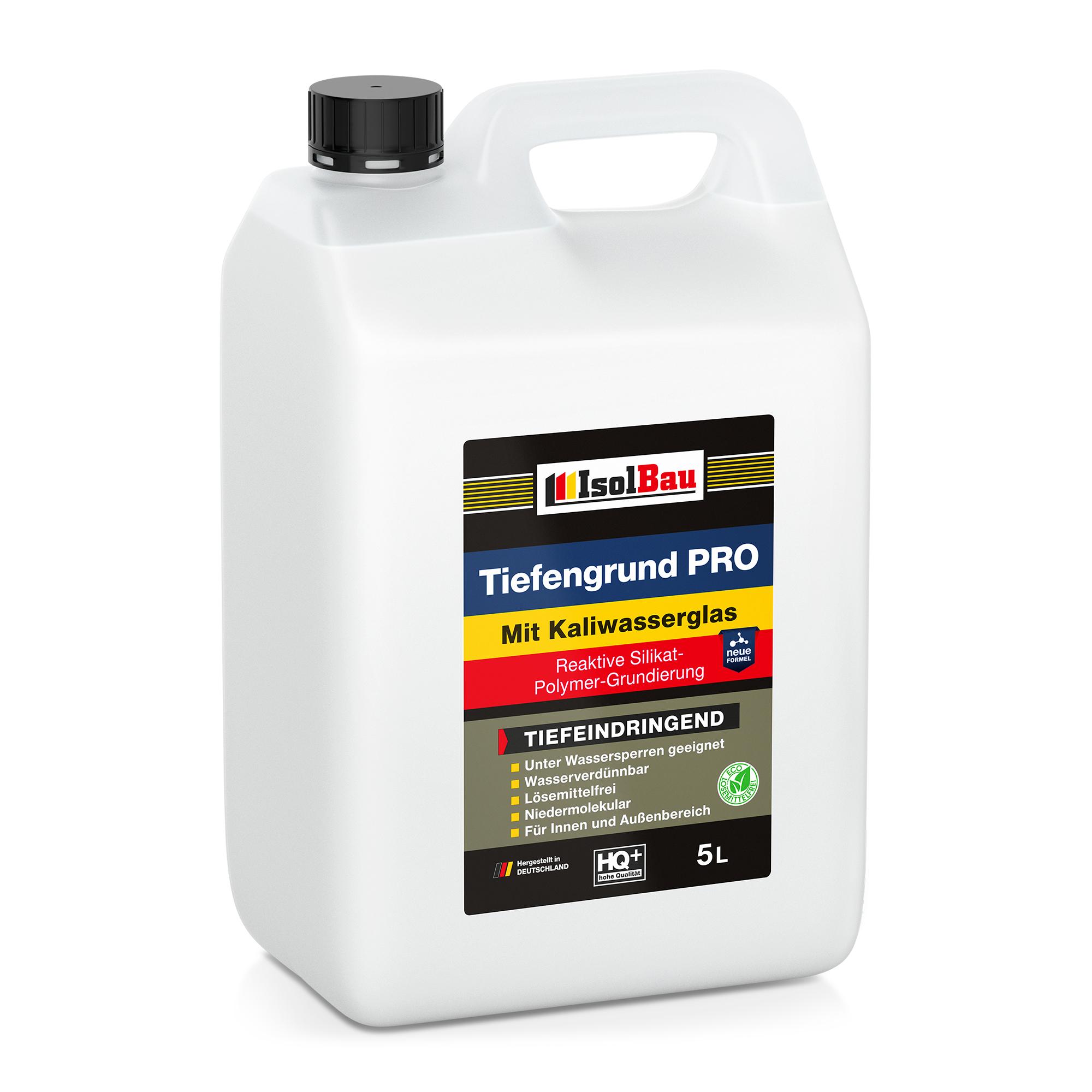 Isolbau Tiefengrund PRO Grundierlösung - 5 L Reaktive Silikat-Polymer-Grundierung für professionelle Grundierung Innen & Außen