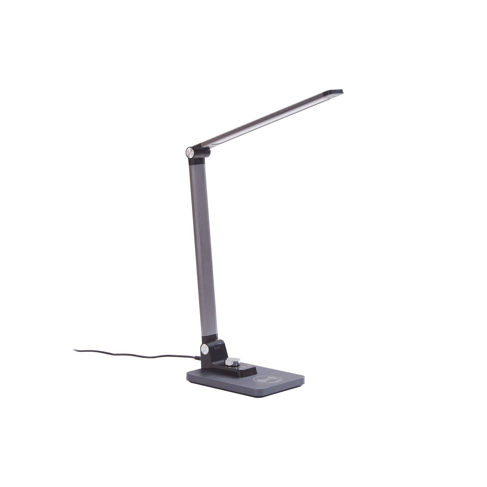 Lindby LED-Tischleuchte Valtaris, grau, Alu, CCT, dimmbar 10020055
