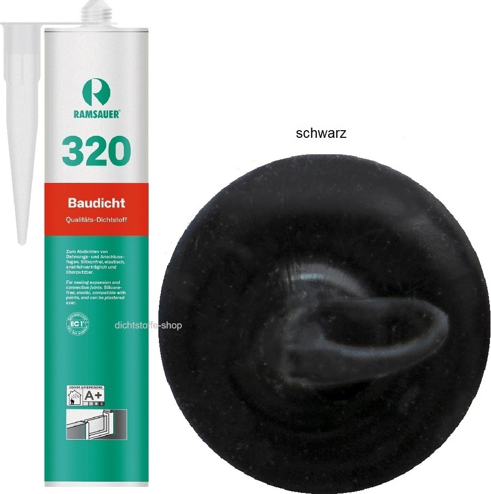 Ramsauer GmbH&Co.KG Ramsauer 320 Baudicht 1K Hybrid Dichtstoff 310ml Kartusche schwarz 3100303