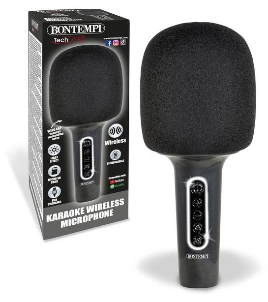 Bontempi, bezdrôtový karaoke mikrofón so zabudovaným reproduktorom a efektom zmeny hlasu