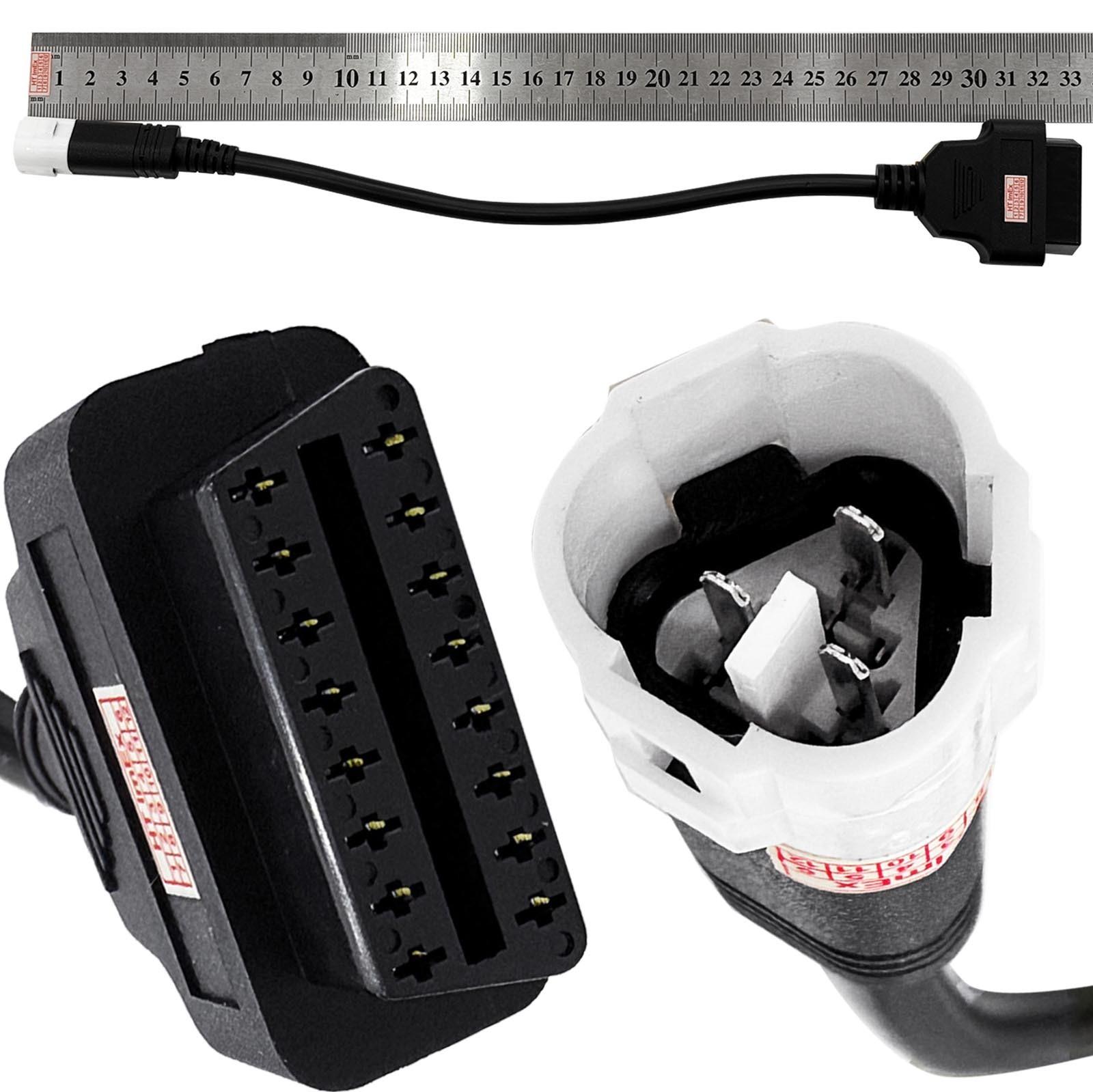HT ImEx 3Pin auf OBD2 Adapter kompatibel mit Yamaha Motorrädern zum Fehlercode Auslesen