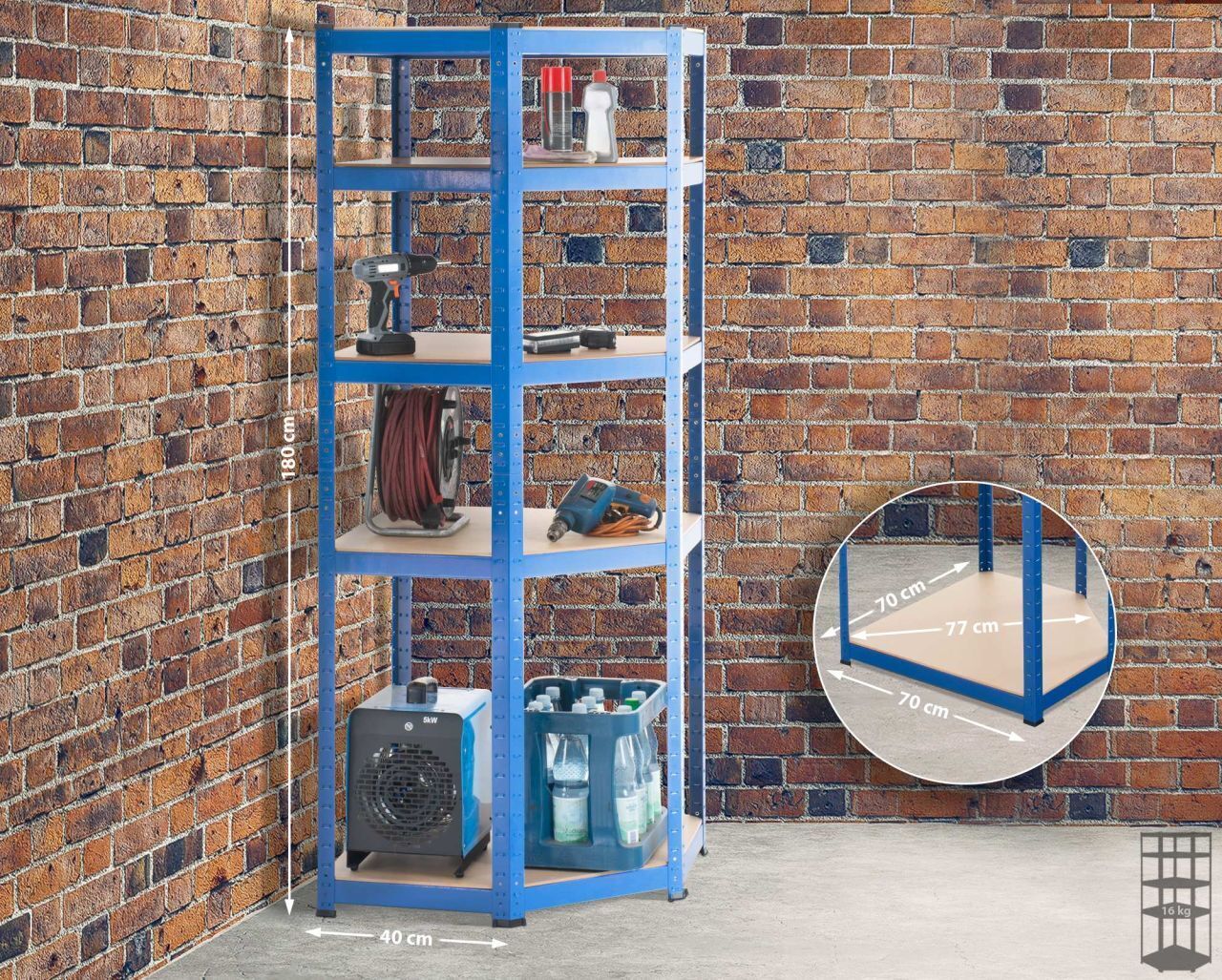 CLP Eckregal Flint 180 blau