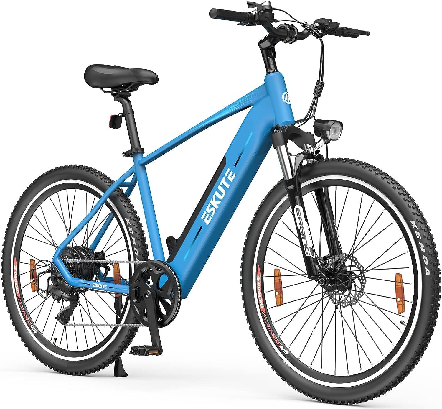 ESKUTE e-bike Netuno Plus, e-mountain bike 27,5 palcový elektrický bicykel so senzorom krútiaceho momentu, 250W Bafang motorom a 522Wh batériou Samsung, do 100 km, e-MTB pre mužov a ženy Blue