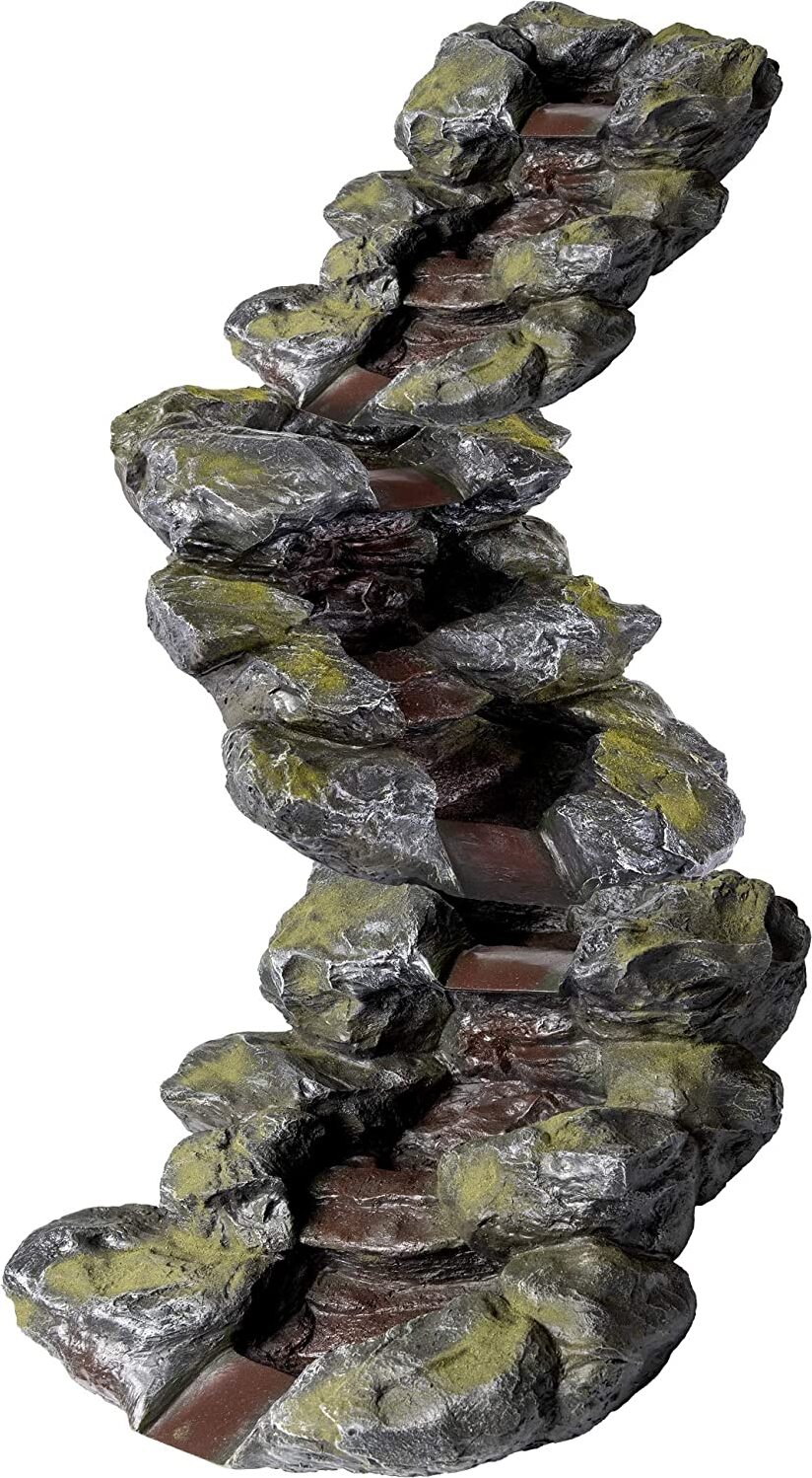 Könige Hausdeko GmbH Köhko Bachlauf "Saale" Bachlaufelement im Schiefelook mit Moosbewuchs 3-teilige-Set mit Becken und Pumpe 14001Set-14005