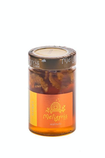 Meligyris Honig 270 g aus Kreta Pinienhonig mit Walnüssen Natürlich